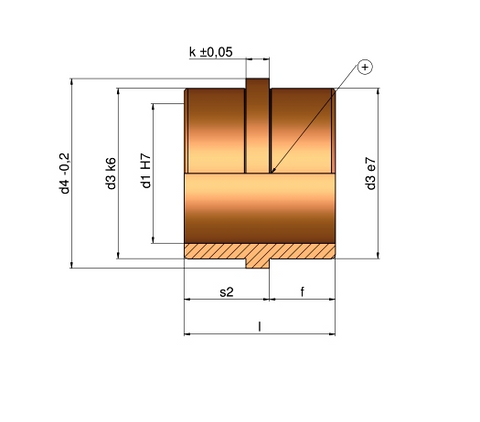 HE1121/24-6/20 Brass Guide Bush